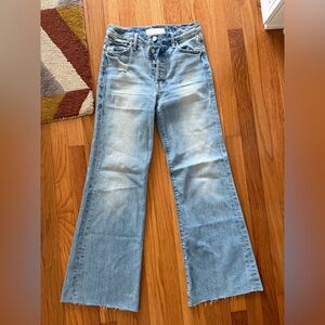 MOTHER Superior Jeans Size 27 Wide Leg, Button Fly, Frayed Hem